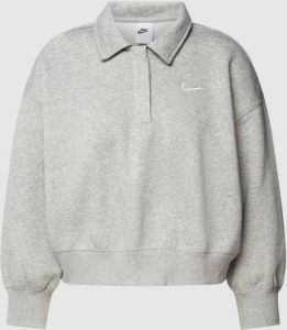 Nike Sportswear Phoenix Fleece Kort polosweatshirt met 3 4-mouwen voor dames Grijs