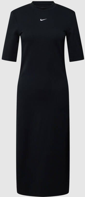 Nike Sportswear Essential Midi Dress Jurken Kleding black white maat: L beschikbare maaten:XS S M L