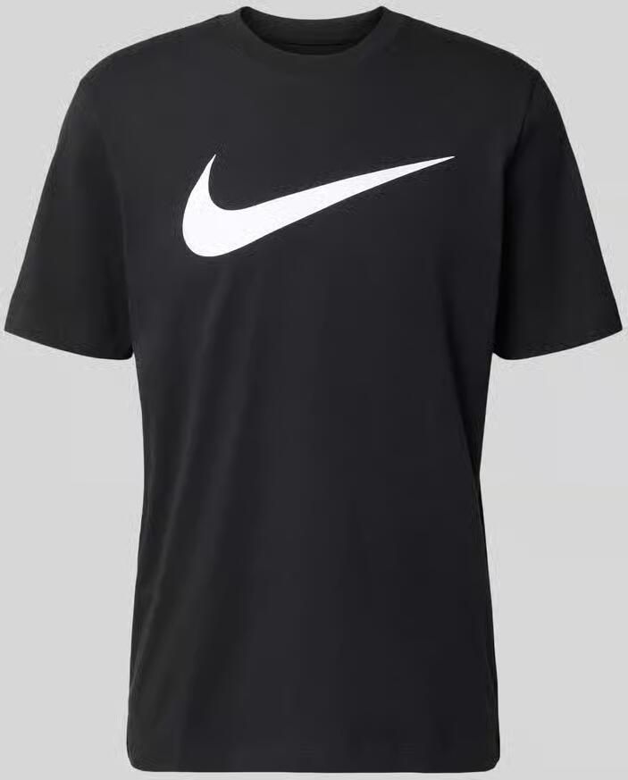 Nike Zwarte Oversized Swoosh T-Shirt Zwart Unisex