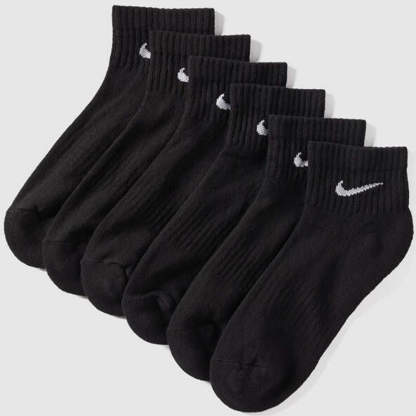 Nike Everyday Cushioned Trainingsenkelsokken (6 paar) Zwart