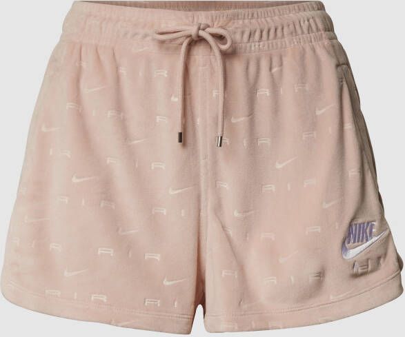 Nike Air Velours damesshorts met halfhoge taille Roze