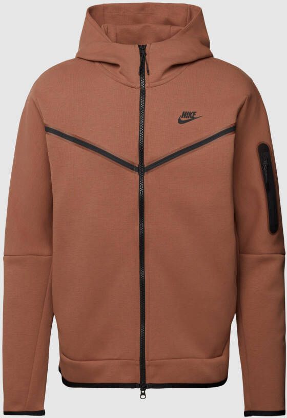 Nike Tech Fleece Zip-through Hoodie Brown Heren