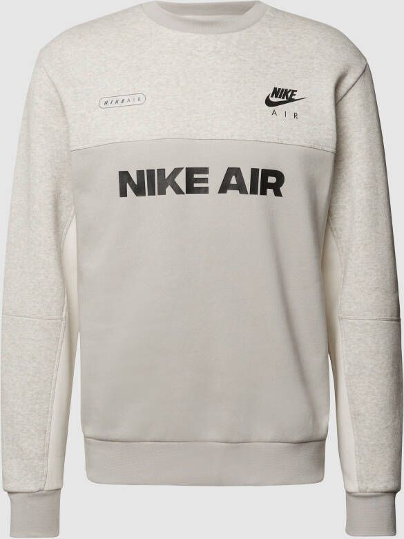 Nike Air Shirt met ronde hals van geborstelde fleece voor heren Grijs