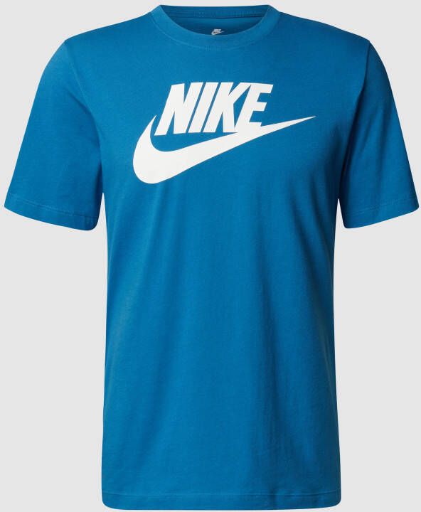 Nike "Sportieve Katoenen Tee voor Mannen" Blauw Heren