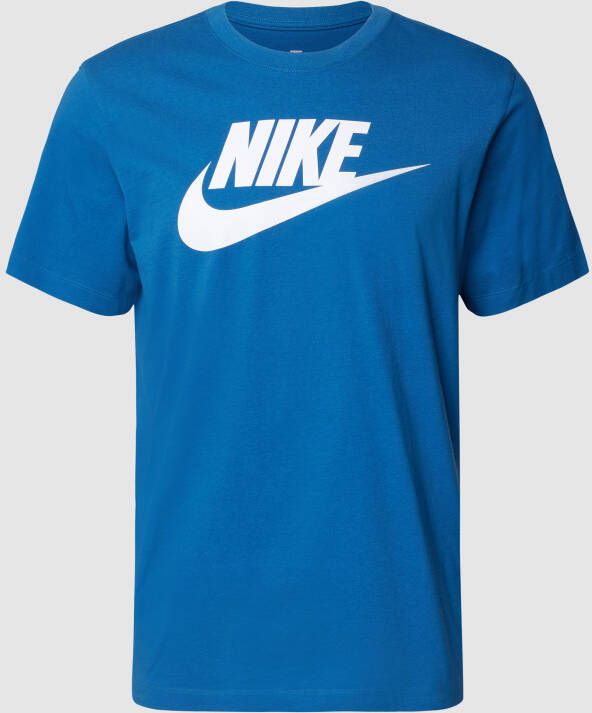 Nike "Sportieve Katoenen Tee voor Mannen" Blauw Heren