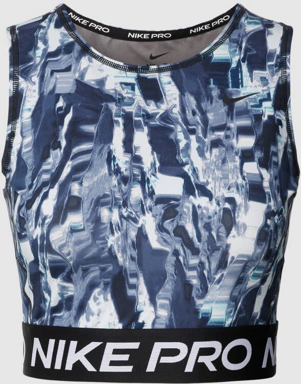 Nike Pro Dri-FIT Tanktop met print over het hele design voor dames Zwart