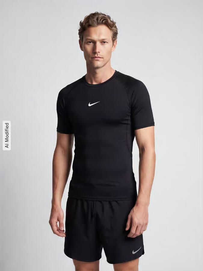 Nike Training Slim fit sport t-shirt met labelprint - Foto 3