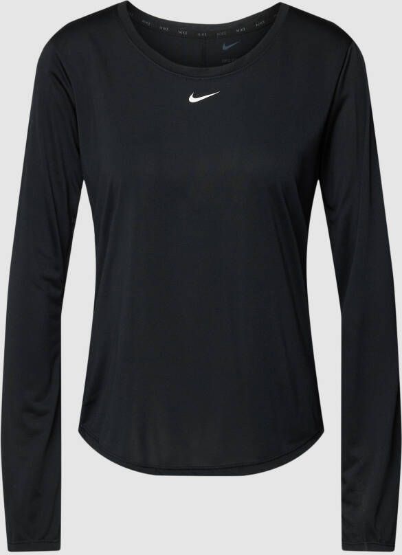 Nike Dri-FIT One Damestop met standaardpasvorm en lange mouwen Zwart