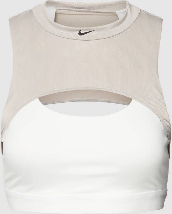 Nike Indy minitop met hoge hals Padded sport-bh met lichte ondersteuning Wit