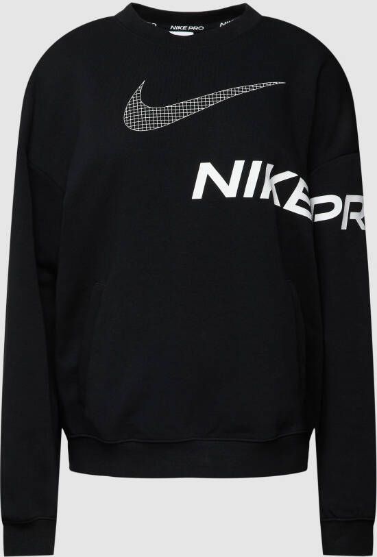 Nike Dri-FIT Get Fit Sweatshirt van sweatstof met ronde hals en graphic voor dames Zwart