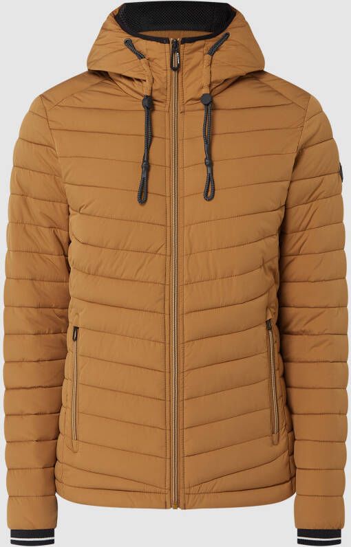 No Excess Jacket short fit hooded padded dark fudge Bruin Heren