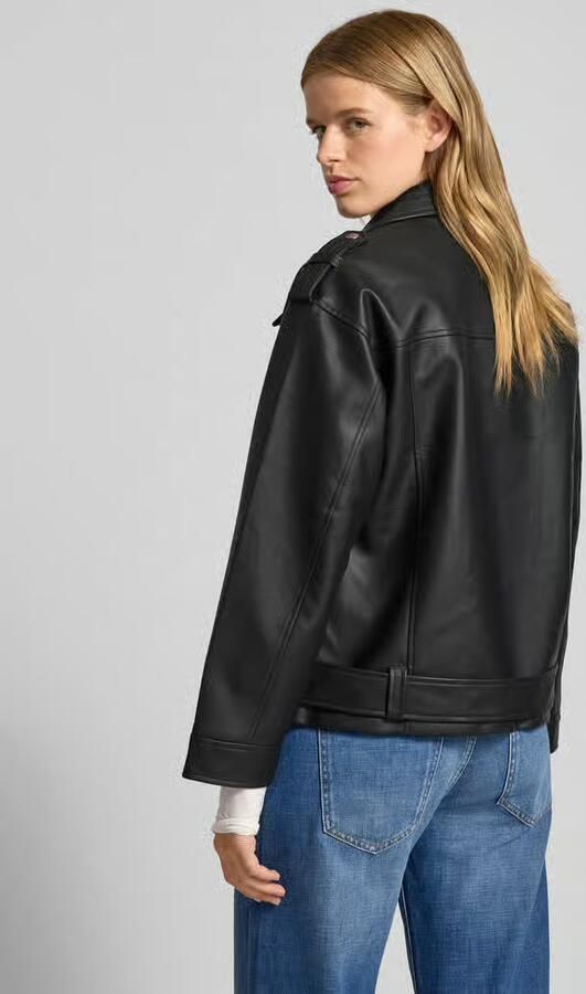 Noisy May Oversized leren jack met platte kraag model 'PAULINA' - Foto 2