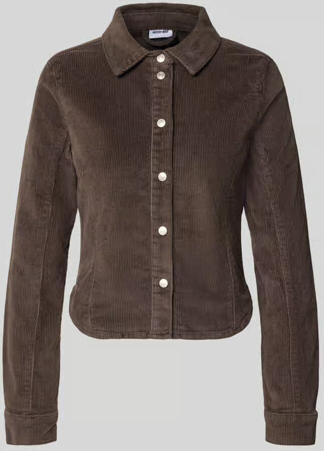 NOISY MAY Blouseshirt van katoenmix met platte kraag