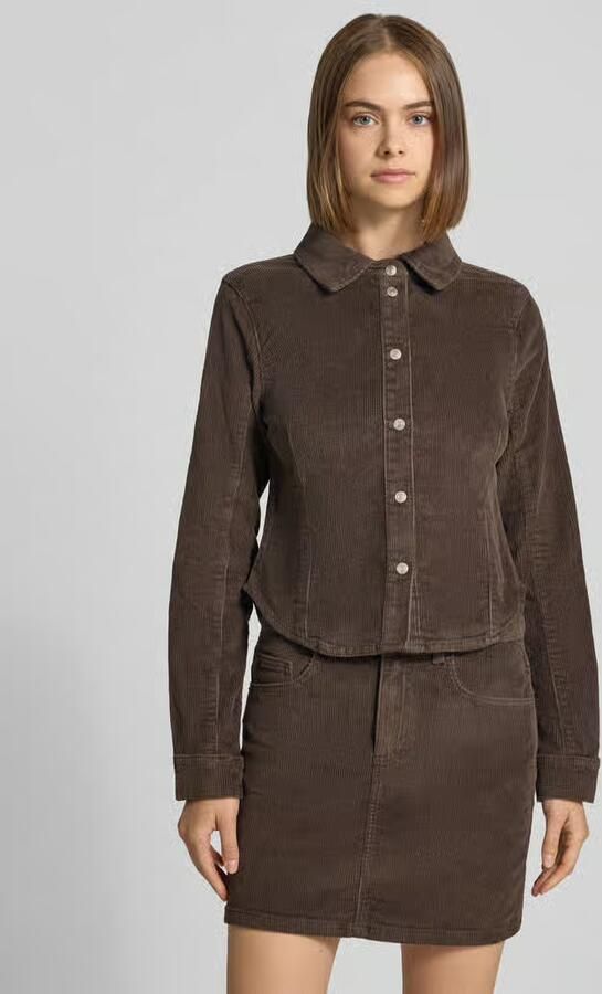 NOISY MAY Blouseshirt van katoenmix met platte kraag - Foto 2