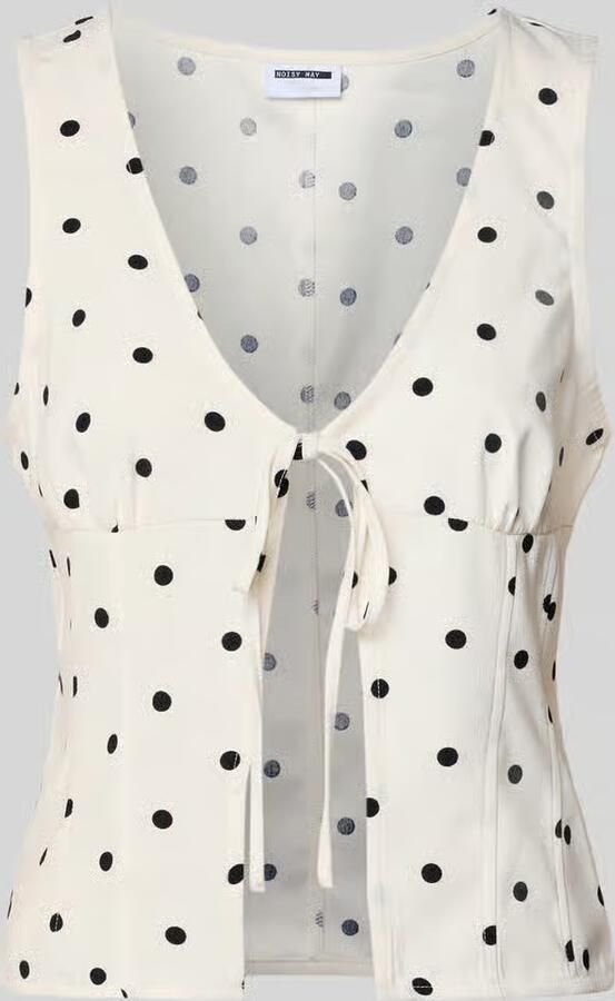 NOISY MAY Blousetop met V-hals en vetersluiting model 'SOPHIE' - Foto 2