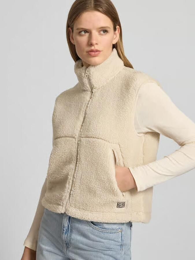 NOISY MAY Bodywarmer van teddybont met opstaande kraag model 'MASEY'