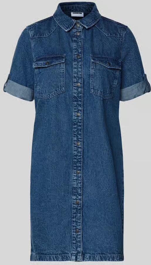 Noisy May Jeansjurk met paspelzakken op de borst model 'NEW SIGNE'