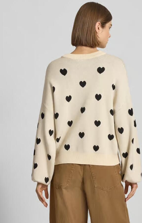 Noisy May Comfortabele gebreide trui voor modebewuste vrouwen Beige Dames