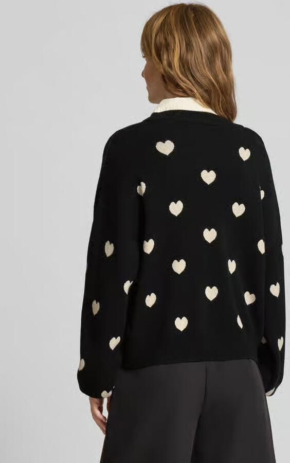 Noisy May Gezellige Harten Trui | Zwart Havermout | Freewear Black Dames