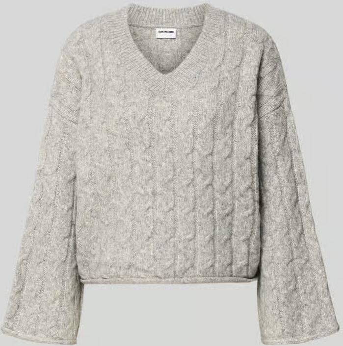 Noisy May Gebreide pullover met wol en kabelpatroon model 'MELOISE'