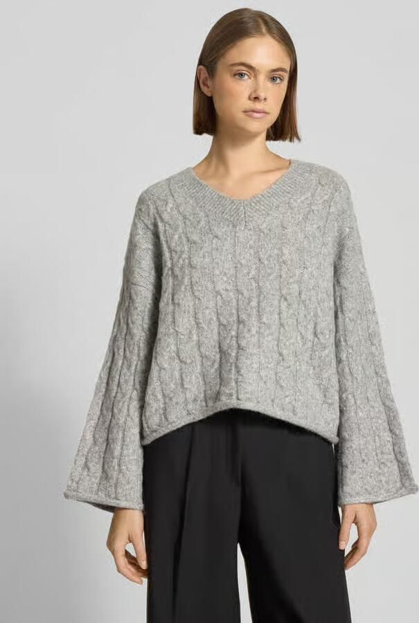 NOISY MAY Gebreide pullover met wol en kabelpatroon model 'MELOISE' - Foto 3