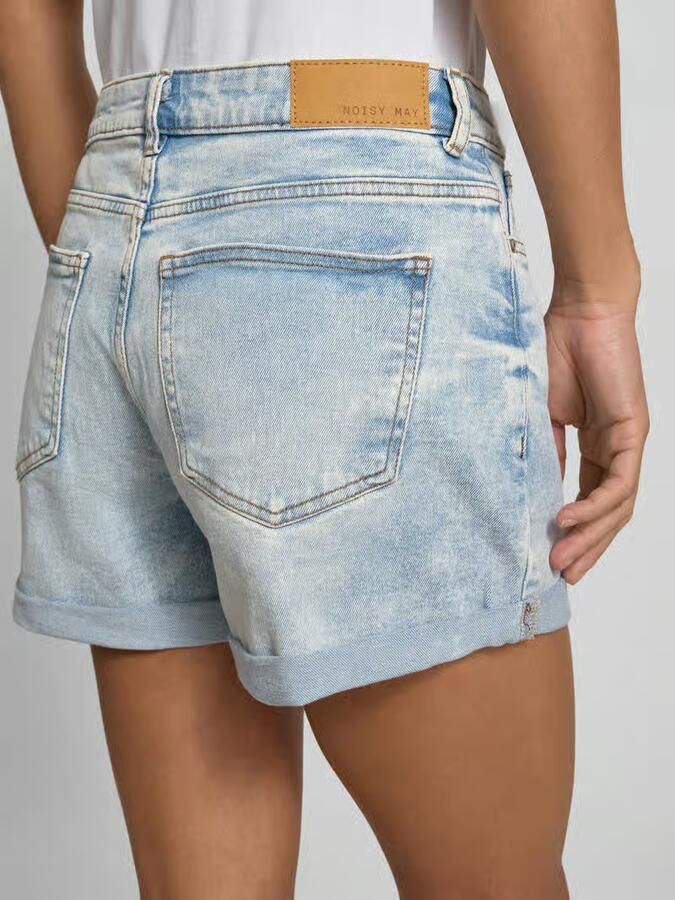 NOISY MAY high waist regular fit denim short NMMONI light blue - Foto 9