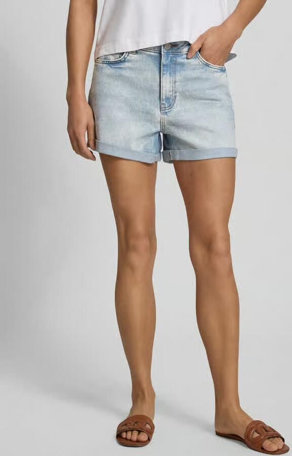 NOISY MAY high waist regular fit denim short NMMONI light blue - Foto 10