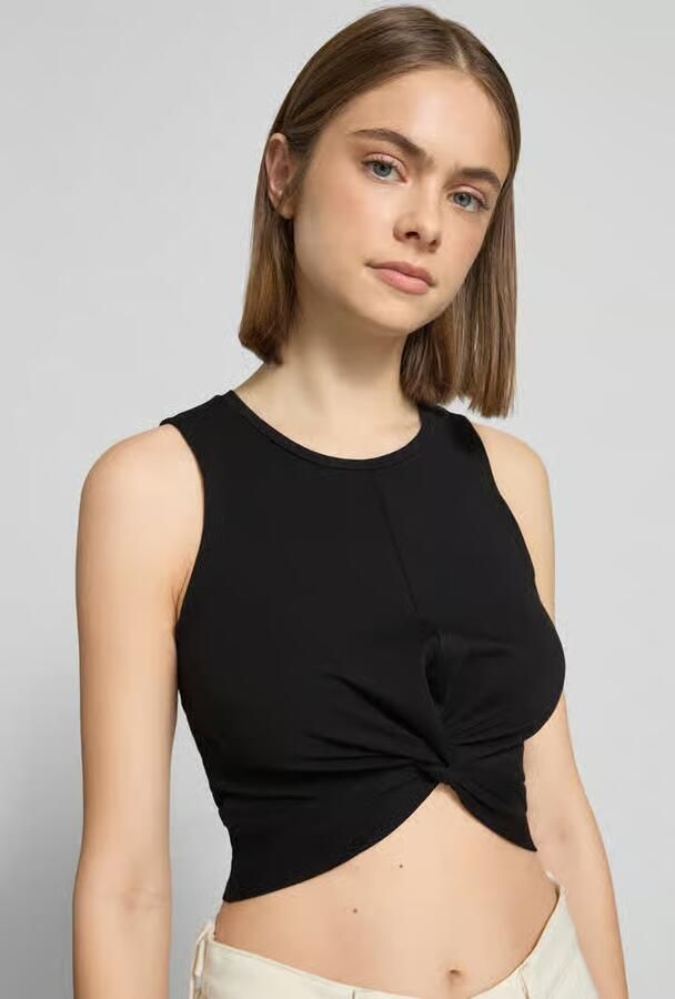 Noisy May Korte top met knoopdetail model 'TWIGGI' - Foto 3