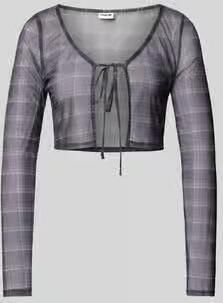 NOISY MAY Korte blouse met vetersluiting model 'LESLEY'