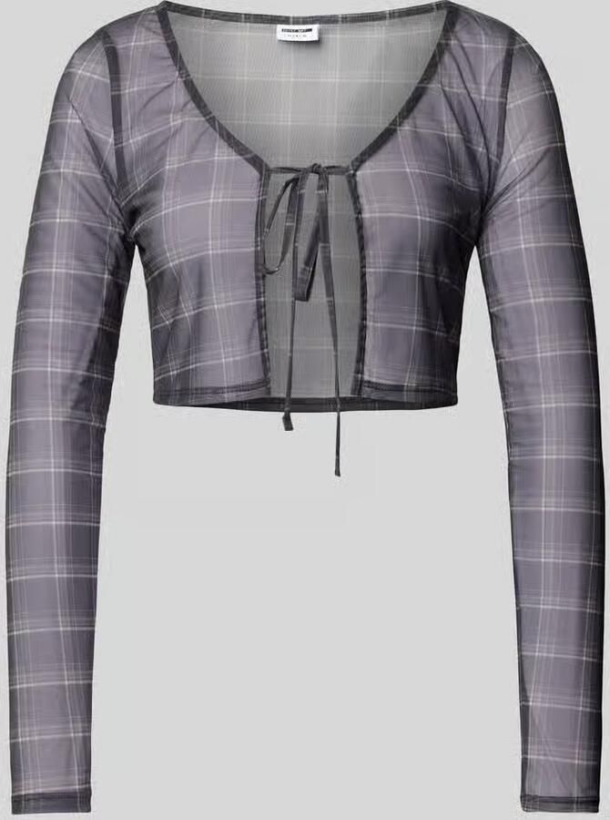 NOISY MAY Korte blouse met vetersluiting model 'LESLEY' - Foto 3
