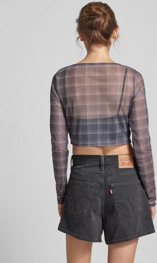 NOISY MAY Korte blouse met vetersluiting model 'LESLEY' - Foto 3