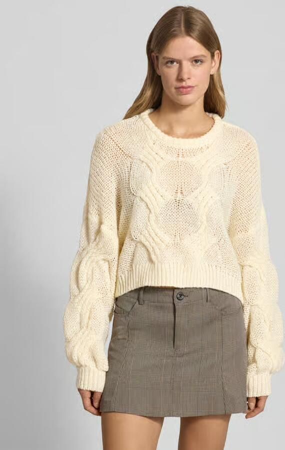 NOISY MAY Korte gebreide pullover met ribboorden model 'LOES' - Foto 4