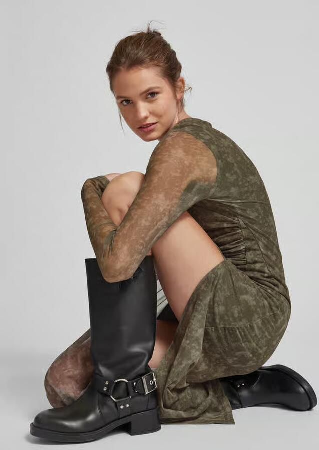 NOISY MAY Maxi-jurk met plooien model 'JUDITH'