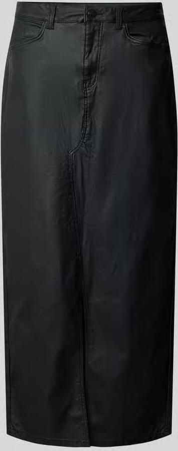 Noisy may Imitatieleren rok NMKATH NW SLIT LONG SKIRT COATED BL NOOS