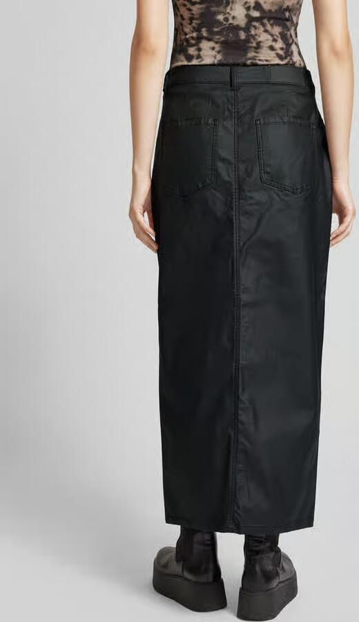 Noisy may Imitatieleren rok NMKATH NW SLIT LONG SKIRT COATED BL NOOS - Foto 3
