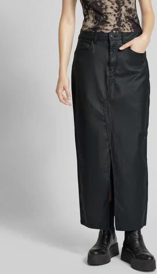 Noisy may Imitatieleren rok NMKATH NW SLIT LONG SKIRT COATED BL NOOS - Foto 5