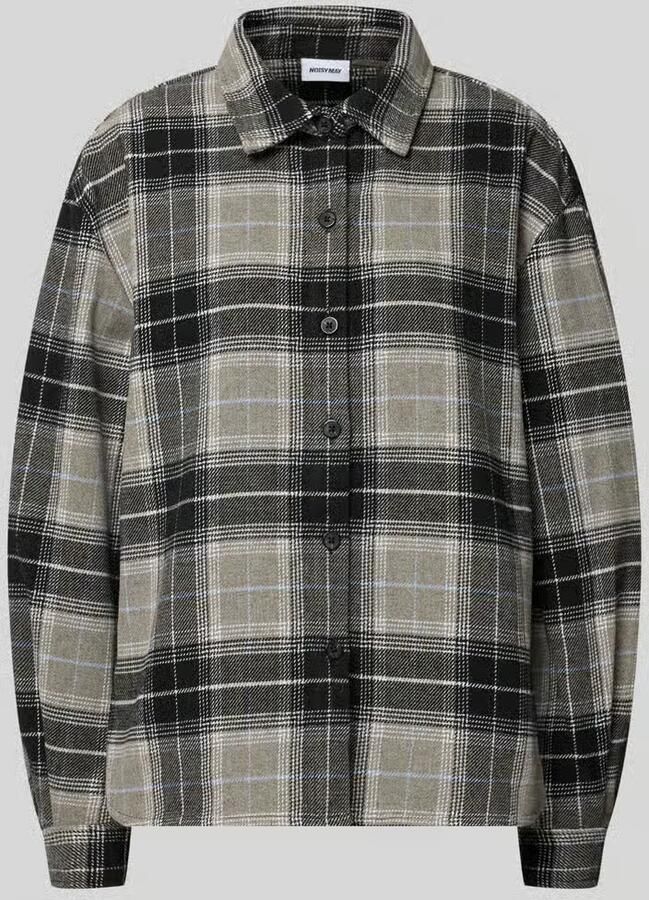 NOISY MAY overhemdblouse van flanel in all-over look model 'ELLA'