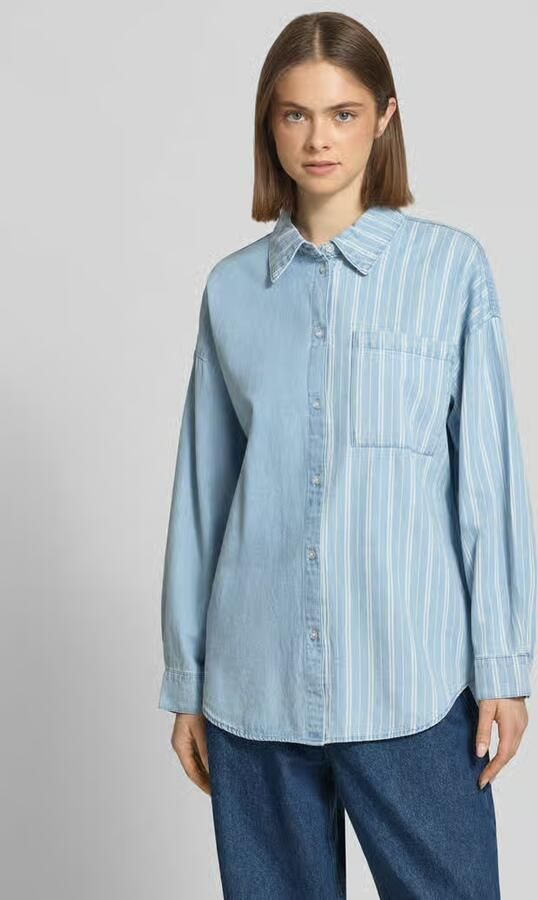 NOISY MAY Oversized jeansblouse met borstzak model 'KATRI' - Foto 2
