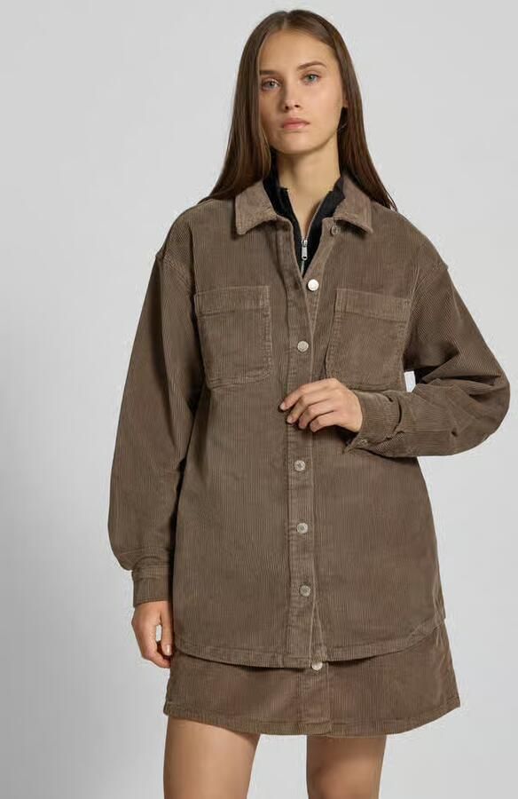 Noisy May Regular fit overhemdblouse van corduroy met borstzakken model 'ALVA' - Foto 2
