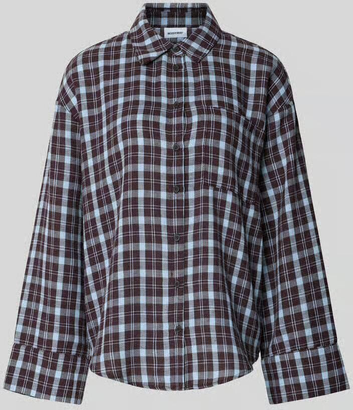NOISY MAY relaxed fit overhemdblouse van katoenmix model 'Zoe'
