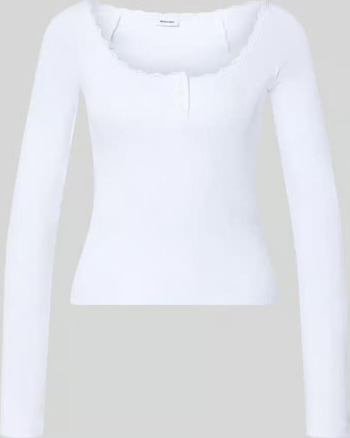 NOISY MAY shirt met lange mouwen in riblook met kant model 'MAYA'