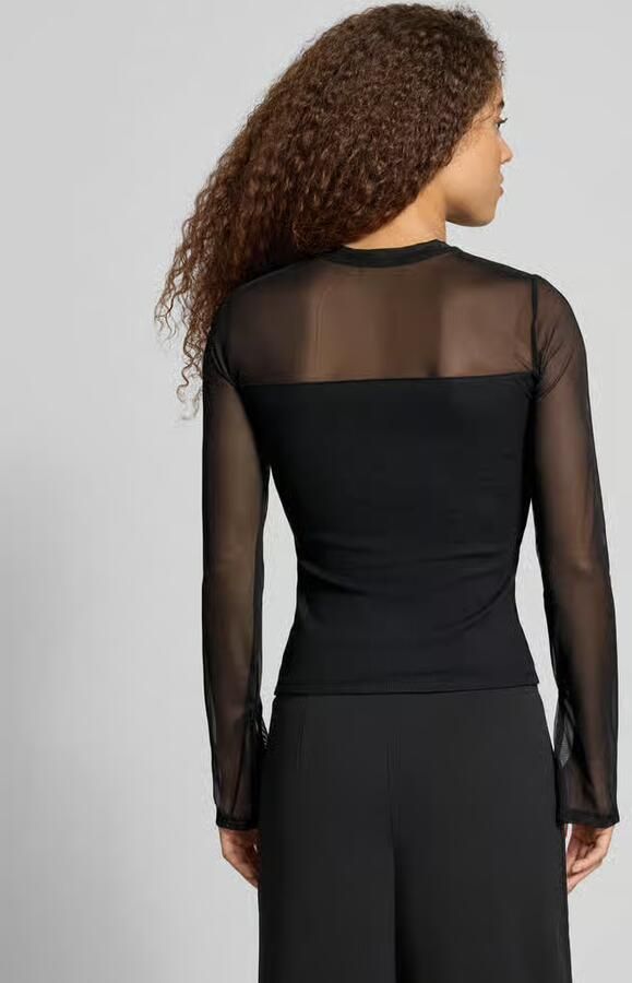 NOISY MAY Slim fit shirt met lange mouwen van elastische materiaalmix - Foto 3