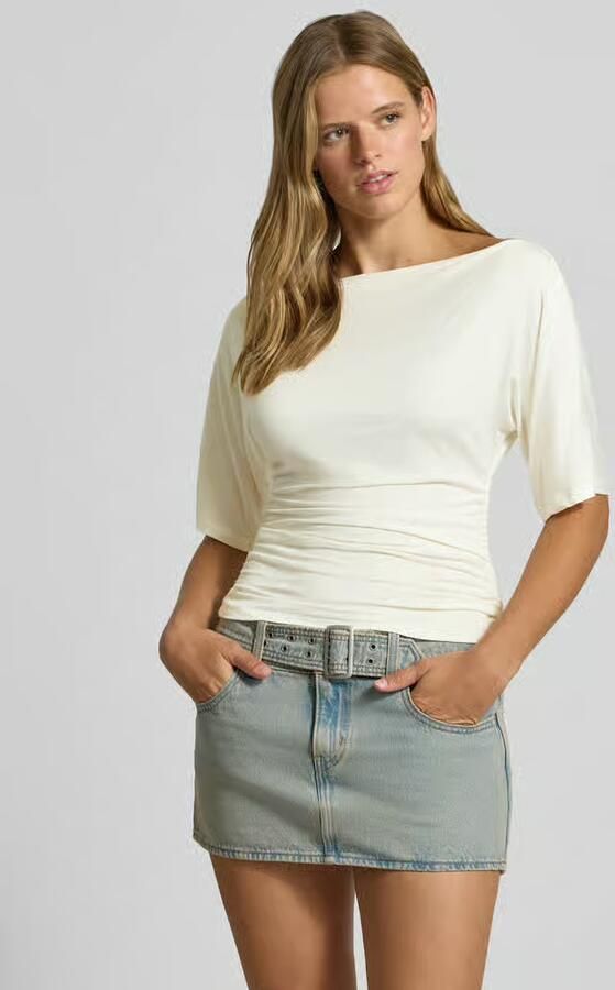 NOISY MAY T-shirt met carmenhals model 'JUNE' - Foto 2
