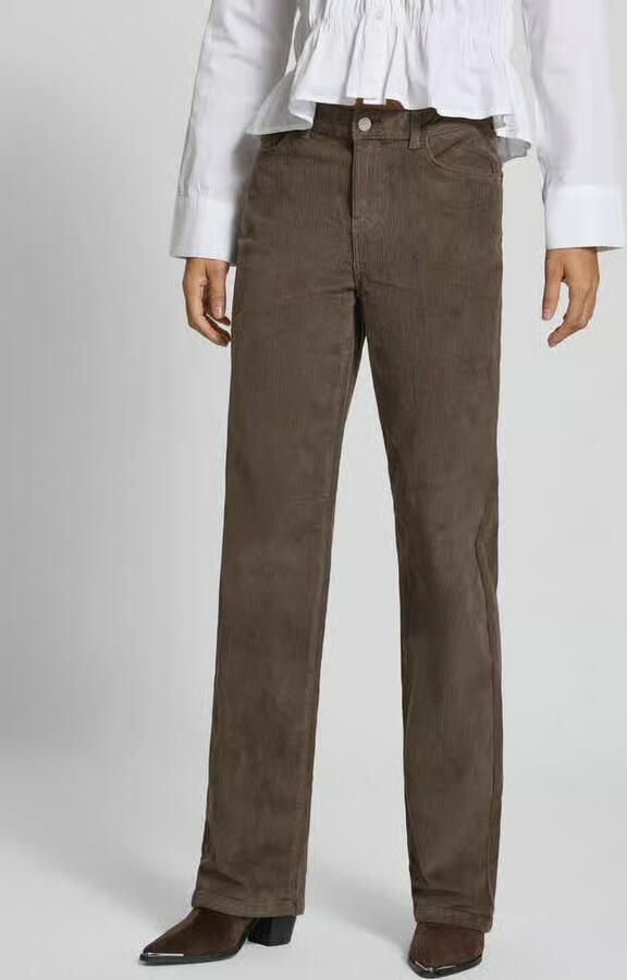 NOISY MAY Wide fit corduroy broek van elastische katoenmix model 'YOLANDA' - Foto 6