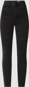 NOISY MAY cropped high waist skinny jeans NMAGNES black denim