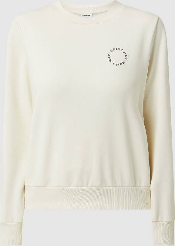 Noisy May Sweatshirt met logo-flockprint model 'Lupa'