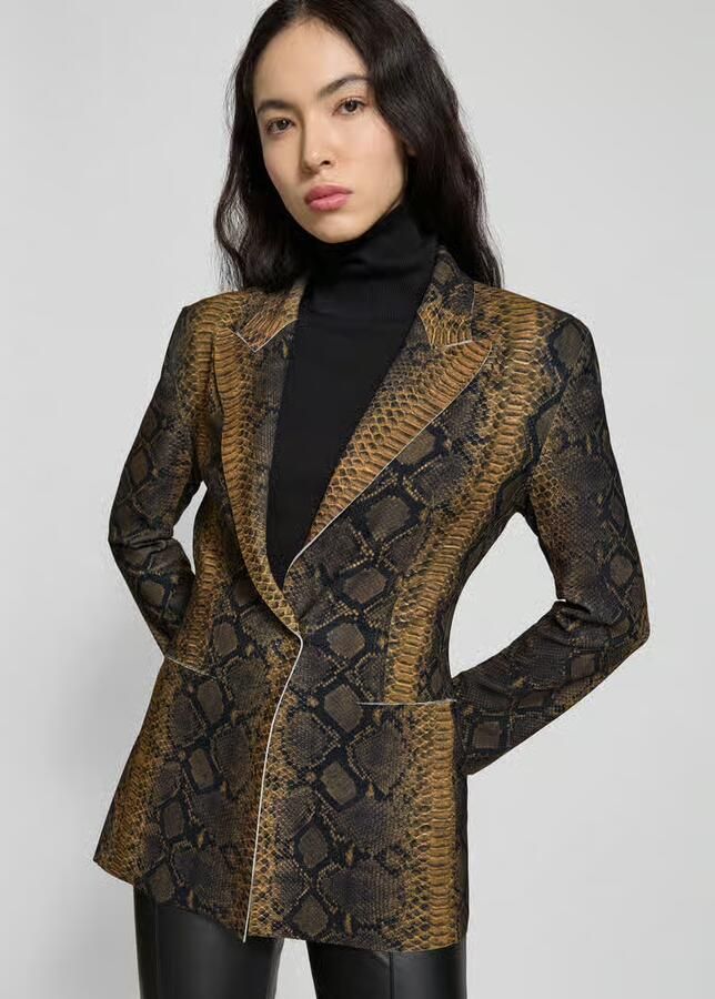 Norma Kamali Lange blazer met reverskraag
