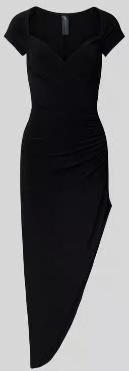 Norma Kamali Zwarte Asymmetrische Jurk Hart Halslijn Black Dames - Foto 2