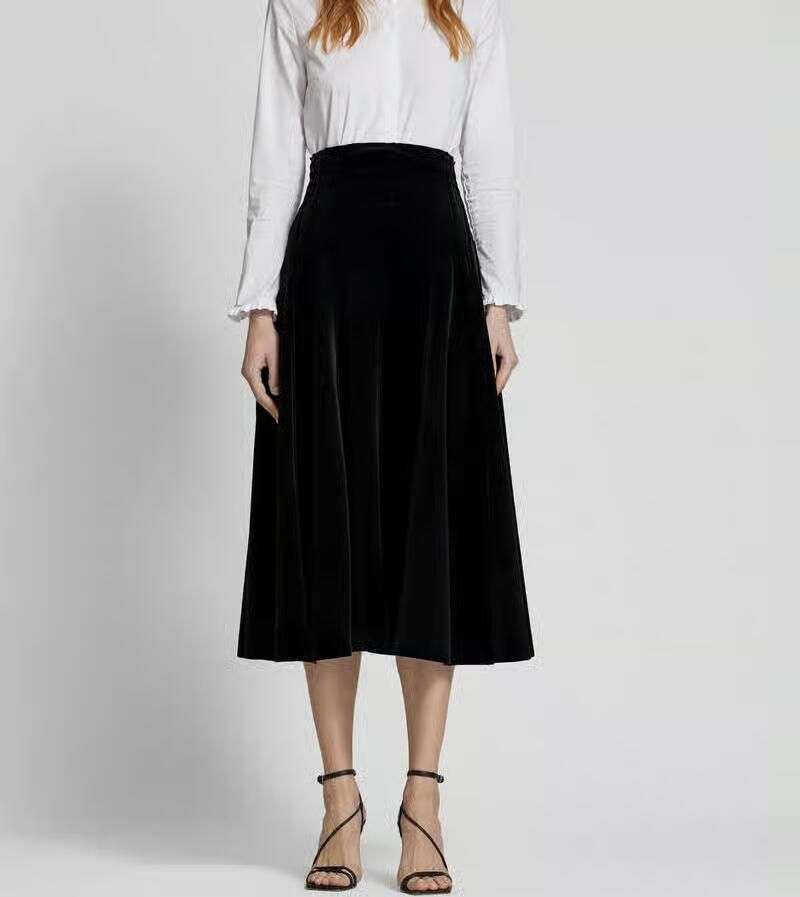 Norma Kamali Midirok van fluweel met siernaden - Foto 2
