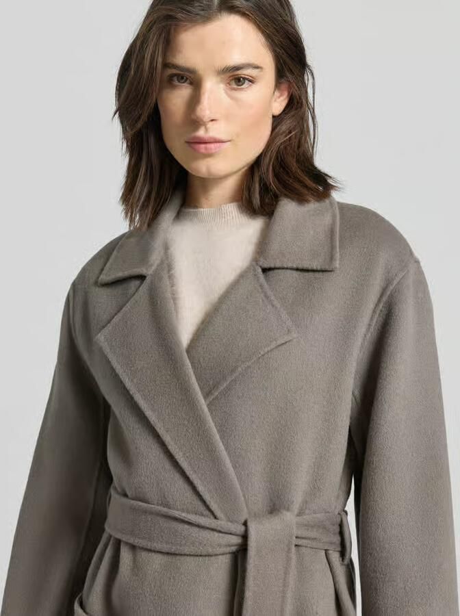 OAKWOOD Lange jas van lanawolmix met strikceintuur model 'ALLEGORIA'